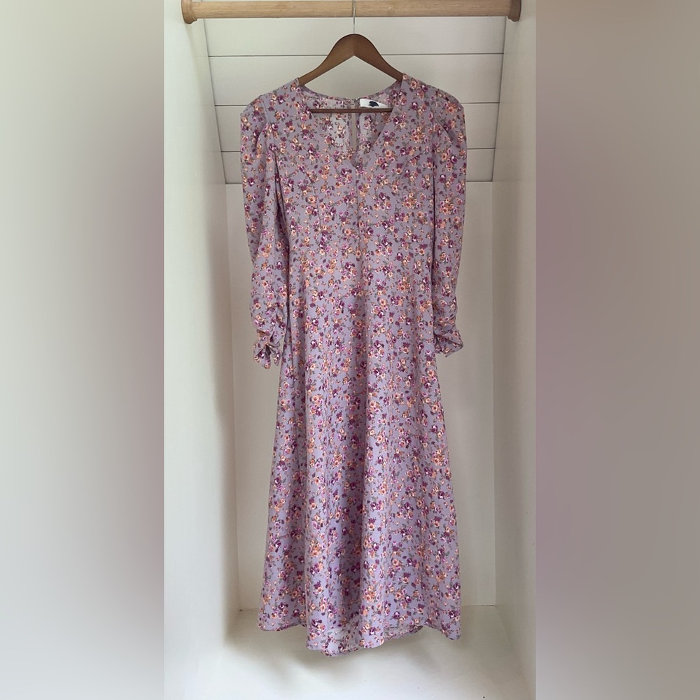 ASTR Floral Dress Purple, orange, and pink colors